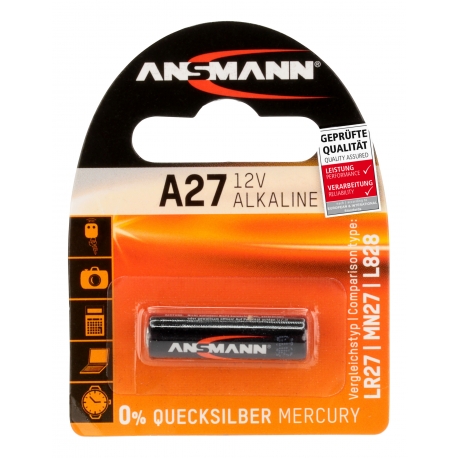 Blister de 1 pile alcaline A27 / LR27 / 12V ANSMANN