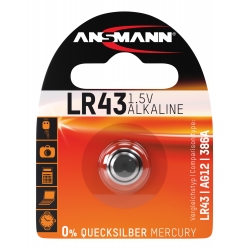 Pile alcaline LR43 / LR1142 / AG12 ANSMANN 1.5V