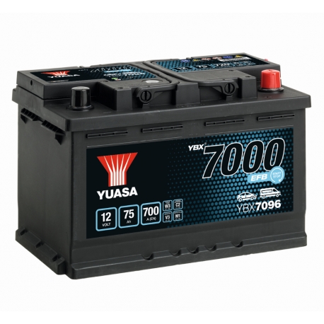 Batterie 12V 75Ah 700A Yuasa EFB Start Stop YBX7096